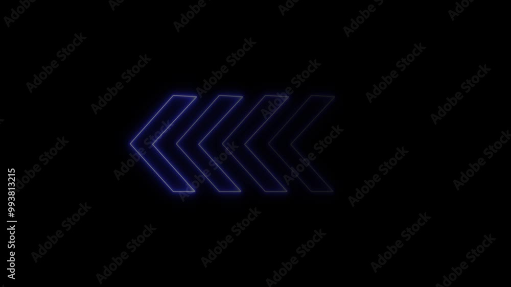 Poster neon sign arrows animation.futuristic direction pointer.