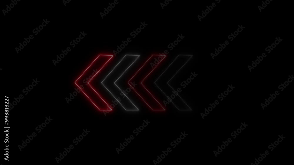 Poster neon sign arrows animation.futuristic direction pointer.