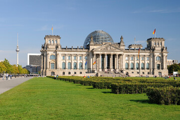 Deutscher Bundestag, Reichstag, Regierungsviertel, Berlin, Deutschland, Europa © Nico Stengert