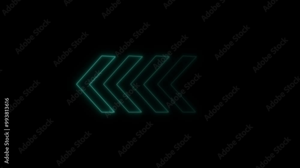Poster neon sign arrows animation.futuristic direction pointer.