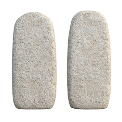 Two stone tablet mockups on a white isolated background. PNG. transparent background. cut out