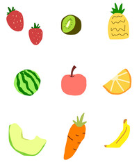 fruit icons set