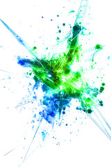Naklejka premium green splashes in water with transparent background, PNG file