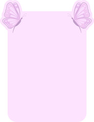 Cute Butterfly Notes Memo Text Box Background Frame