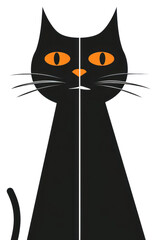 Fototapeta premium PNG Minimalist black cat illustration wallpaper