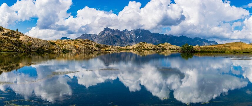 View on lake Besson in the Ecrins national park, French Alps