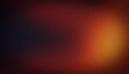 Orange and black abstract background with a grainy texture, featuring smooth gradients and light leaks. Abstract colorful grainy gradient backdrop design