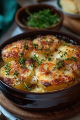 Zapečeni krompir - Baked potatoes with cheese and herbs.