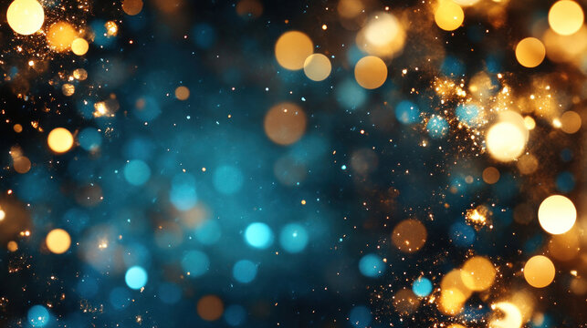 A shiny gold achievement banner with soft bokeh lights framing the space, ready for a congratulatory message or event details