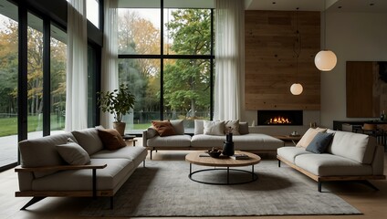 Cozy living room with modern furniture.