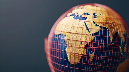 Naklejka premium Globe Enclosed by Fence Symbolizing Protection and Boundaries