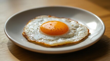 Sunny-Side-Up delicious egg on white plate