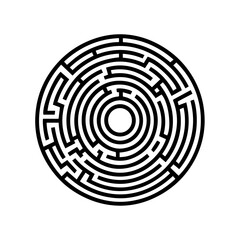 Black circle vector maze 