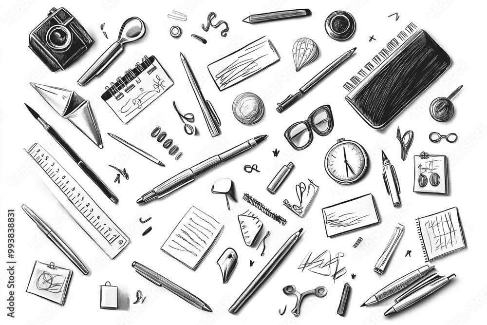 Poster elements of design vector sketch notes