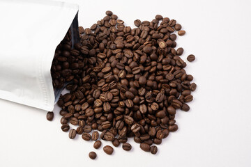 The beans are a dark brown color, showcasing their rich, roasted texture