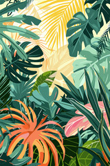 Exotic plant foliage background