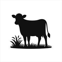 Cow silhouette vector illustration isolated on white background