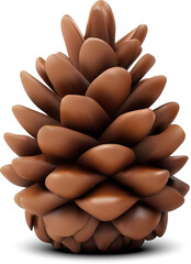 Realistic 3D vector illustration brown pine cone isolated on a white background. Detailed natural botanical element, perfect for autumn, seasonal, and forest-themed designs or eco-friendly projects