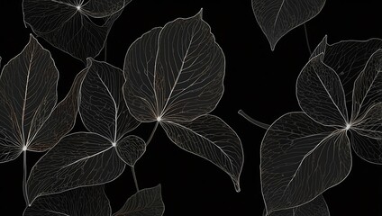 Elegant dogwood leaf thin line vector illustration for creative projects.