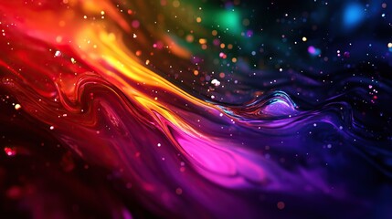 Obraz premium Colorful abstract background with flowing patterns and vibrant hues, creating a mesmerizing visual effect perfect for designs and creative projects.