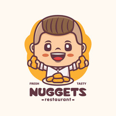 cartoon mascot design with nuggets