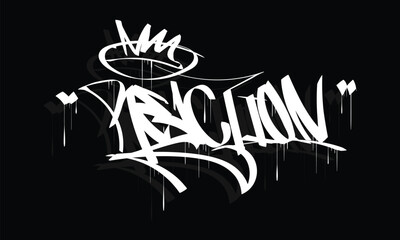 REACTION word graffiti tag style