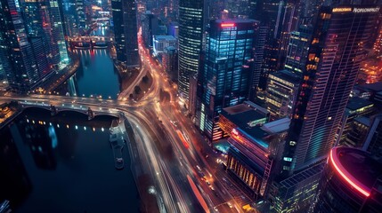 busy city at the evening