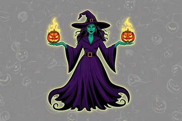 Translucent Spooky Witch Sorceress Graphic Design