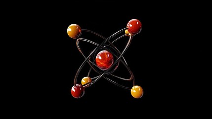 Futuristic Nuclear Atom with Proton Leaves and Vibrant Dots. AI generated illustration