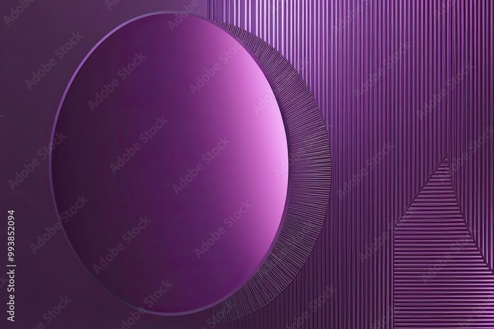 Poster modern purple ellipse design with seamless textured lines and geometric art deco patterns