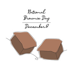 line art of National Brownie Day good for National Brownie Day celebrate. line art.