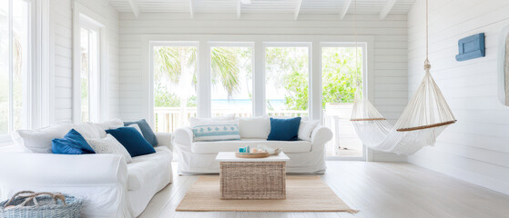Bright and Airy Beach House Living Room