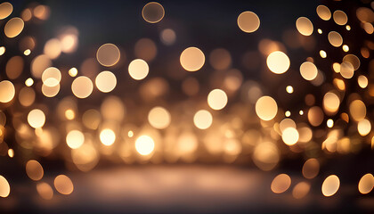 Golden bokeh glitter light effect background