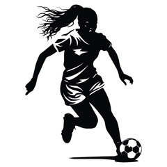 Soccer girl player silhouette vector
