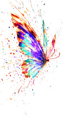 Naklejka premium abstract with butterfly splashes with transparent background, PNG file