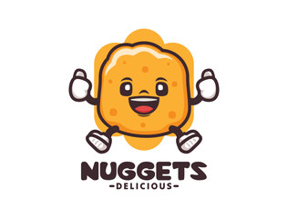 chicken nuggets cartoon mascot vector illustration