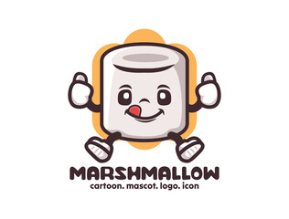 marshmallow cartoon mascot vector illustration
