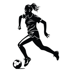 Soccer girl player silhouette vector
