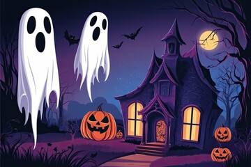 Spooky Ghost Illustration Enchanting Spirit Design for Halloween Decor