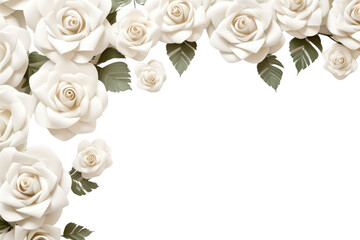 PNG  White rose floral border flower backgrounds pattern.