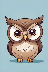 Fototapeta premium cute owl cartoon vector icon
