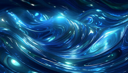 Ocean blue shining abstract light waves night abstract texture