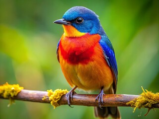 Obraz premium Beautiful Martin Bird Perched on a Branch in Natural Habitat with Vibrant Colors and Scenic Background