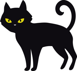 black cat  Halloween illustration  