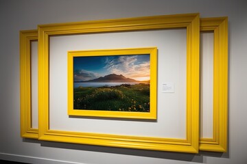 Vibrant Yellow Rectangle Frame for Online Gallery Display
