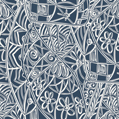 Seamless pattern with a simple abstract drawing. Vector illustration.