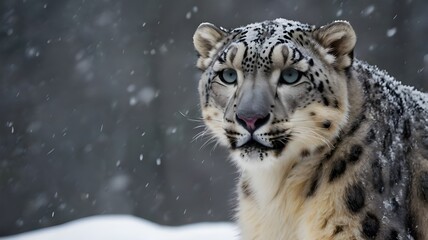 snow leopard portrait