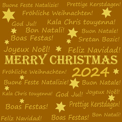 Merry Christmas 2024 wordcloud - illustration