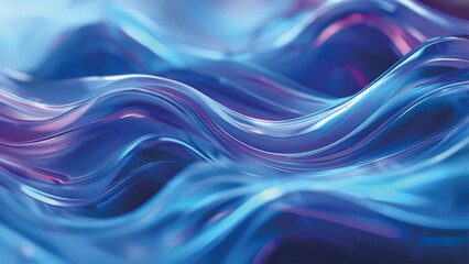 Abstract Blue and Purple Fluid Waves with a feel of the most advanced modern technology