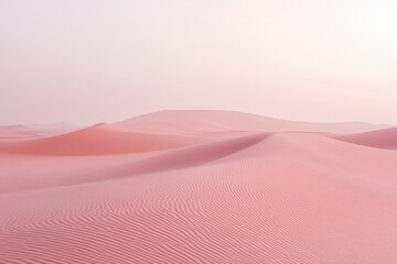 Pink Sand Dunes Under a Hazy Sky